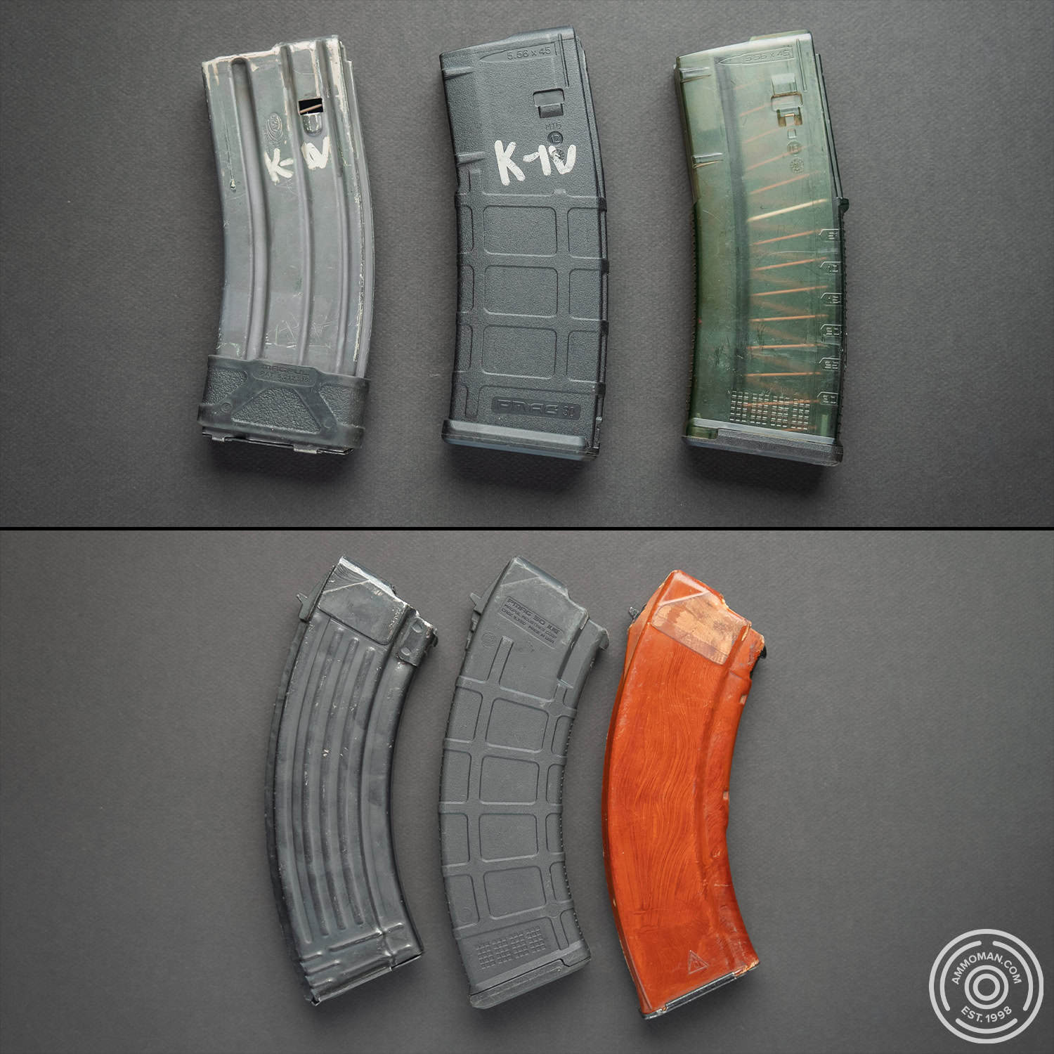 (Top) 5.56x45 magazines (Bottom) 7.62x39 magazines