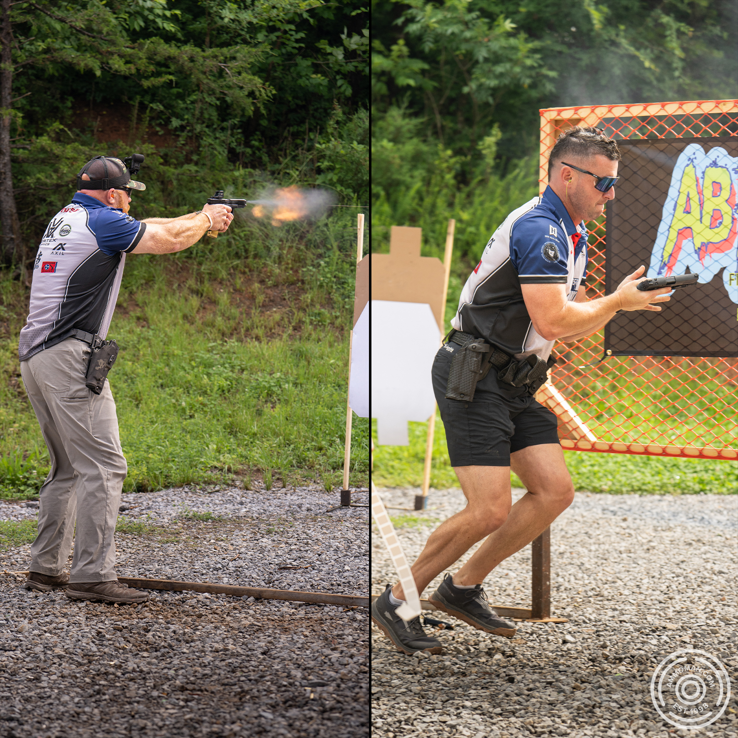 USPA shooting with battle belt.