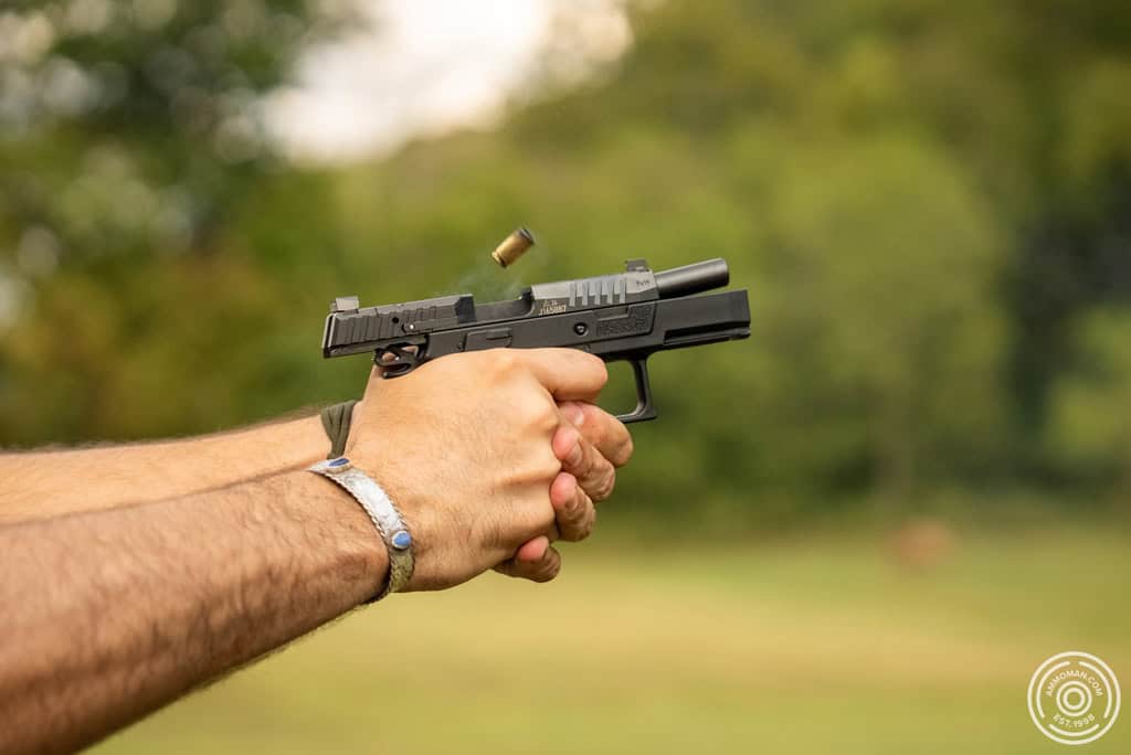 Recoil of 9mm out of a handgun