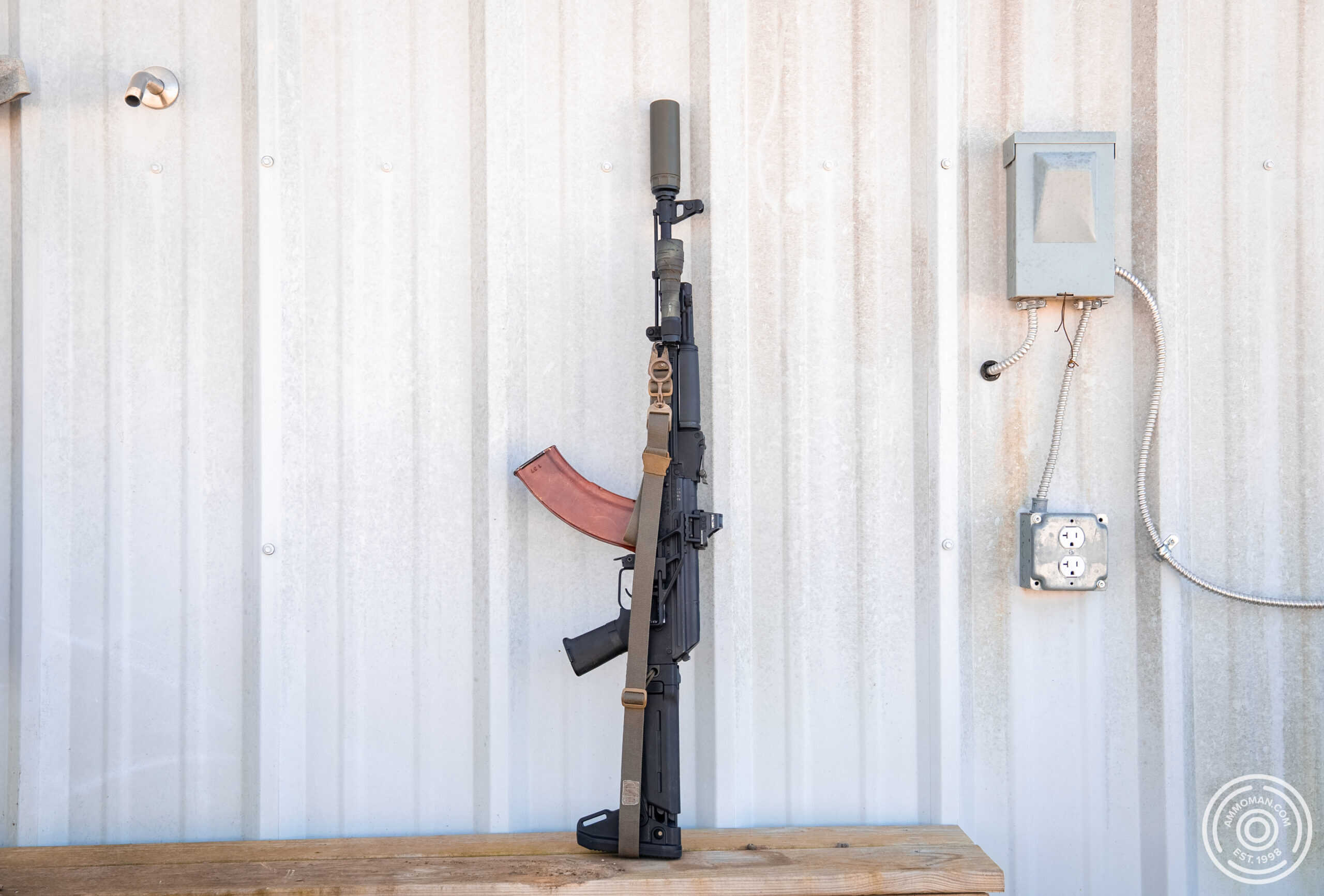 AK-107 with Midwest Industries light/laser mount, equipped with Streamlight HLX.