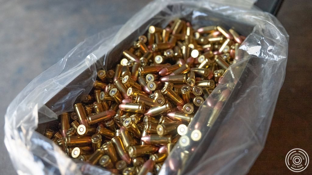 2,000 round ammo can of 9mm Blazer Brass 115 gr.