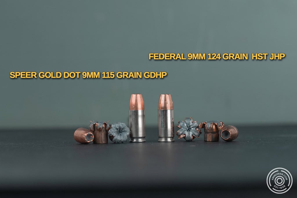 115 grain vs 124 grain defensive ammo.