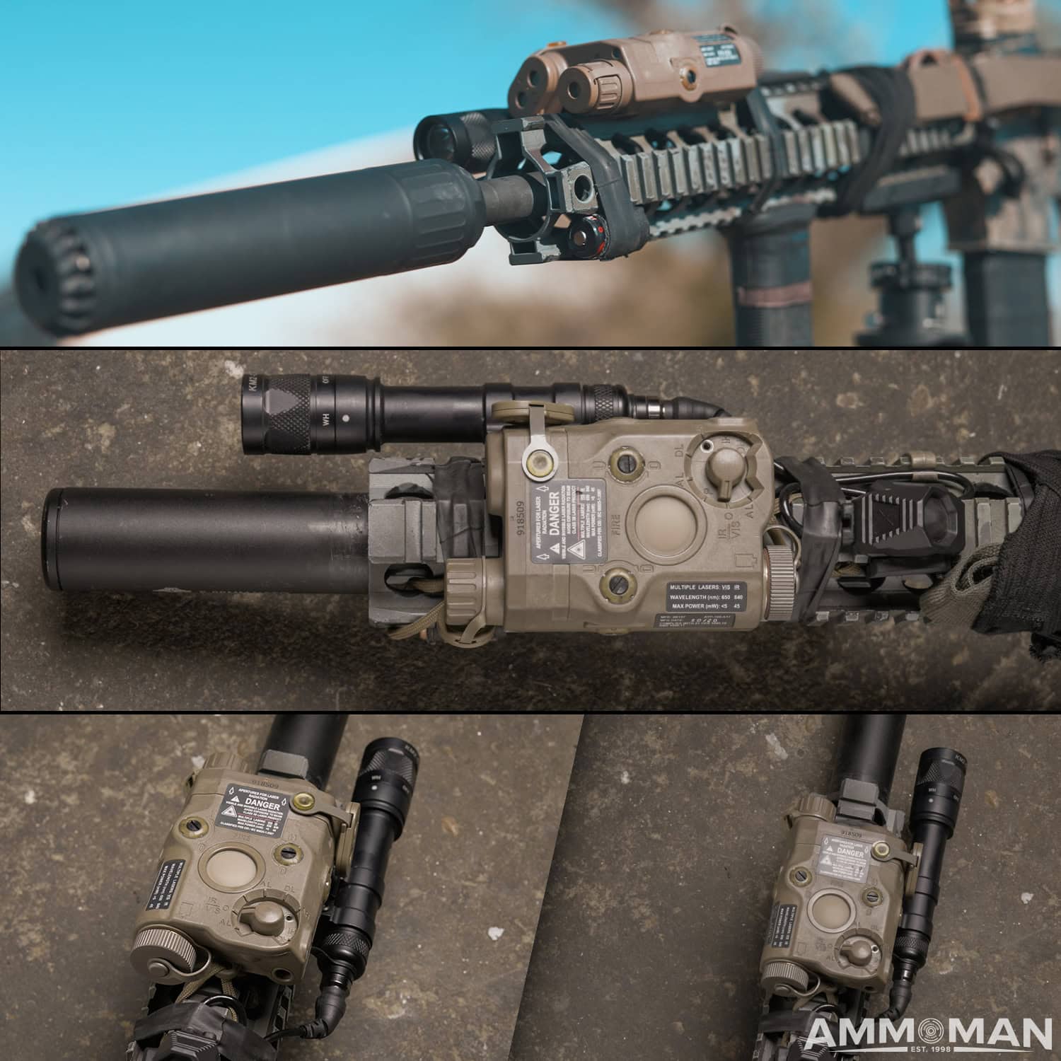 PEQ-15 IR unit mounted on a rifle