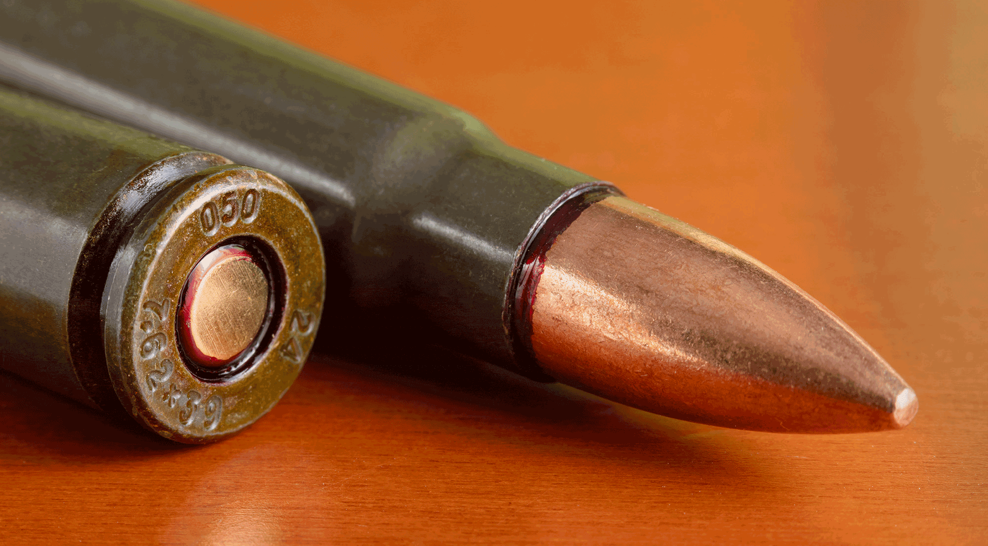 Close up of the loaded bullet in Tela Impex ammo