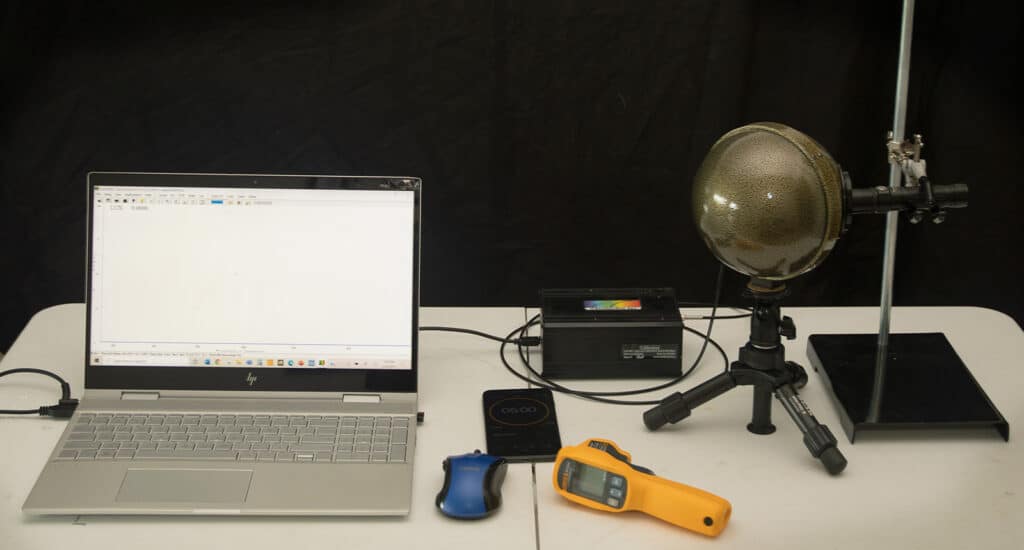 our flashlight testing setup