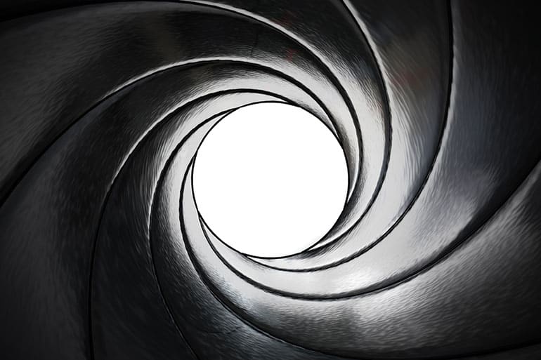 Rifling inside a gun barrel