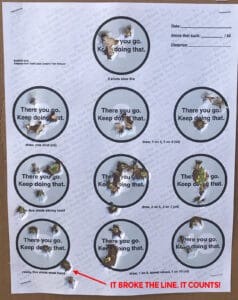 Dot Torture Drill Results on a target